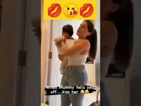cutebaby kiss her mom boobs #kids #youtubeshorts #shorts