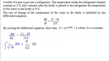 Solving a Differential Equation : C4 Edexcel January 2013 Q8(a) : ExamSolutions Maths Revision