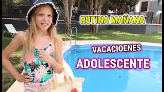 RUTINA DE MAÑANA ADOLESCENTE EN VACACIONES! DANIELA SE TIRA A LA PISCINA CON ROPA