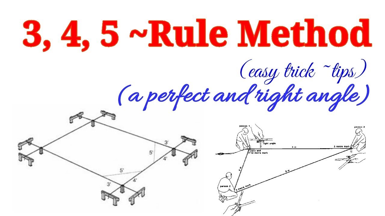 3 4 5 rule || How to Make a perfect Right Angle || 3, 4, 5 rule || 3,4