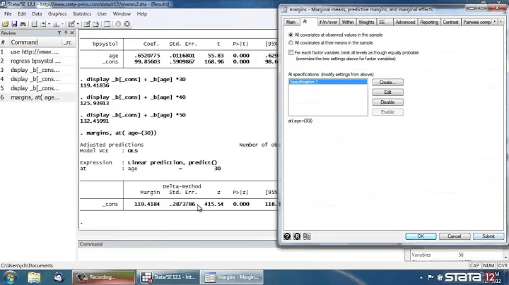 Introduction to margins in Stata®, part 2: Continuous variables