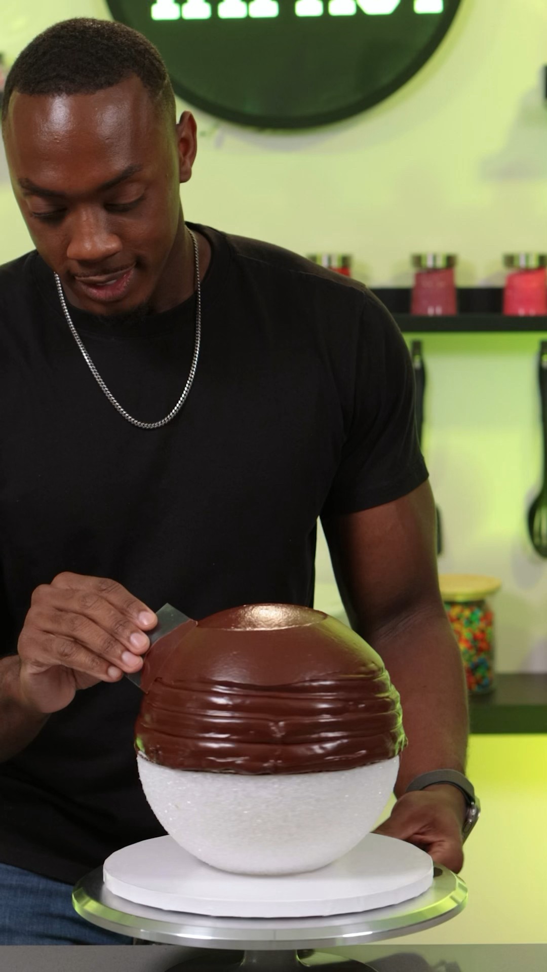 Making a giant tennis ball cake using @chasugar #shorts #chsguar #chsugarambassador #ad