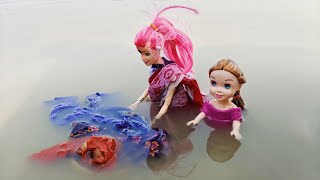 Barbie Village Morning Routine || পুতুলের নদীতে কাপড় কাচা ও স্নান করা || পুতুলের গল্প ||Puppet Show