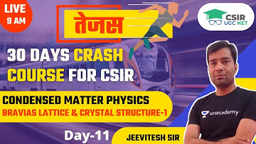 Bravias Lattice & Crystal Structure-1 - Condensed Matter Physics | CSIR UGC NET 2021 | Jeevitesh Sir