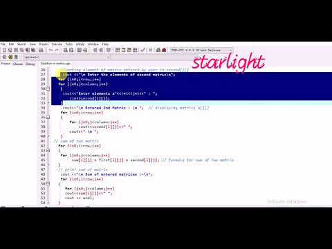 Addition of two matrix C++ code