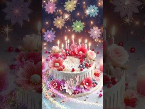 Happy birthday song 💖Flower Line Rotation Light #happybirthday #birthday #birthdaycake #song