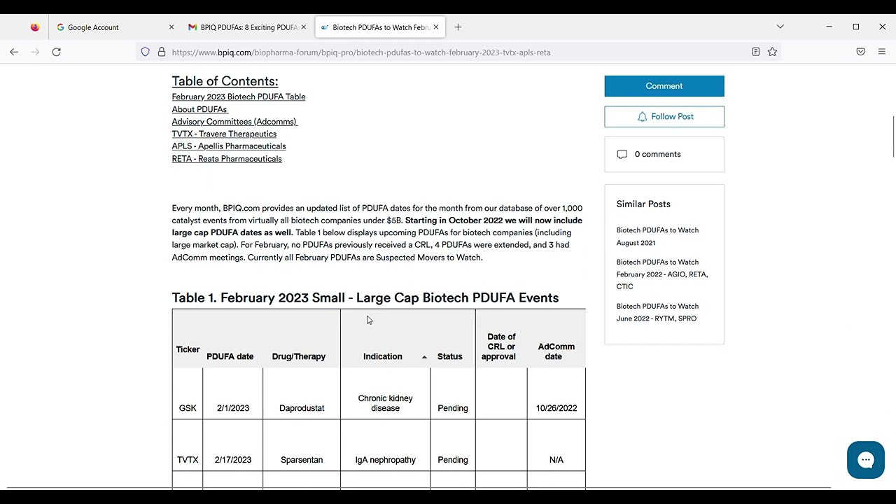 February 2023 PDUFA Readouts