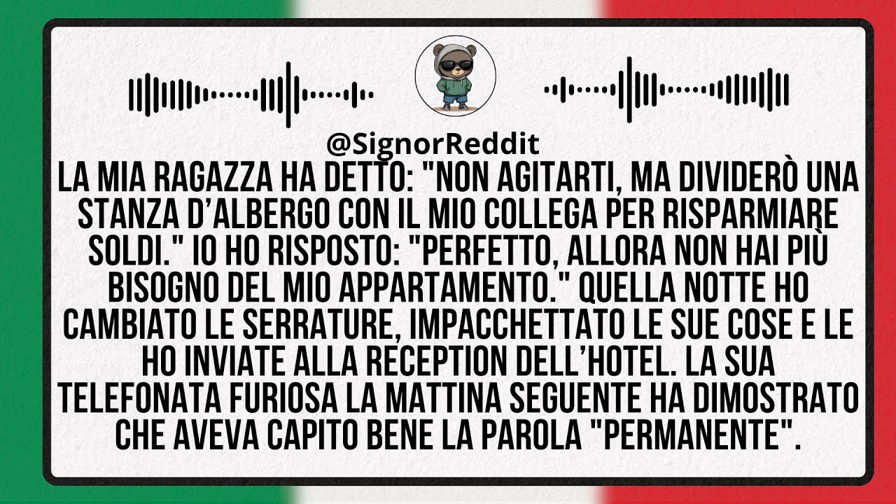 La mia ragazza ha detto: Non agitarti dividerò una stanza d’albergo con il mio collega
