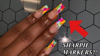 TIE DYE WITH SHARPIE MARKERS?! |ACRYLIC APPLICATION IN REAL TIME screenshot 5