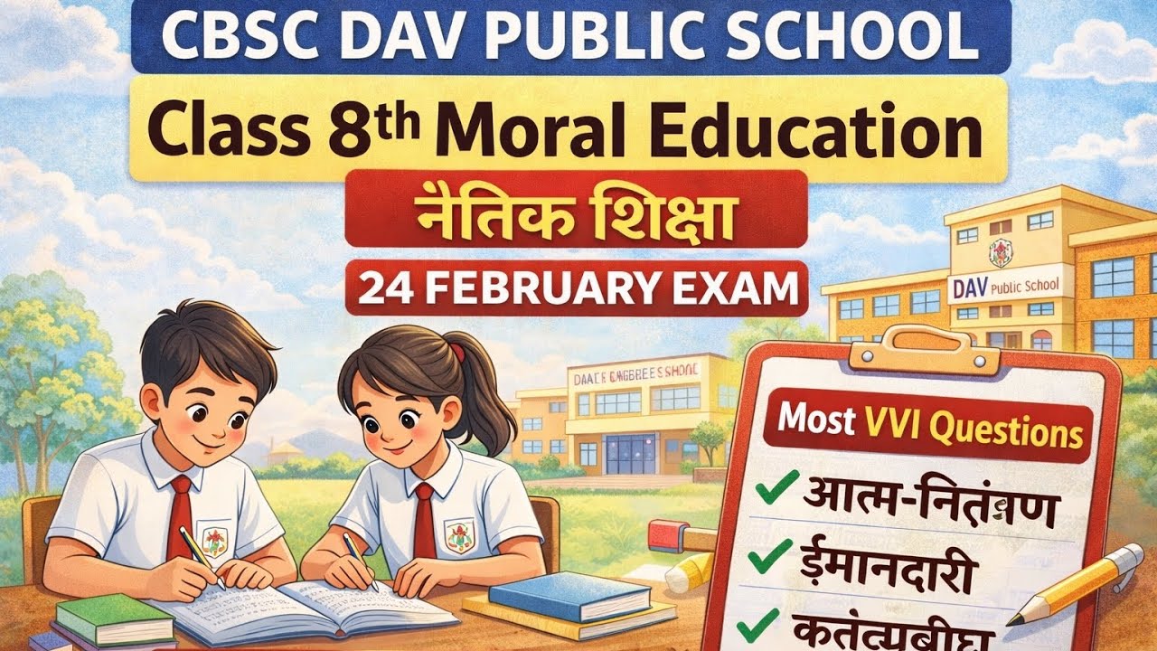CBSE DAV Public School Class8th MoralEducation | नैतिक शिक्षा 24 February Exam|MostVVIQuestions 2026