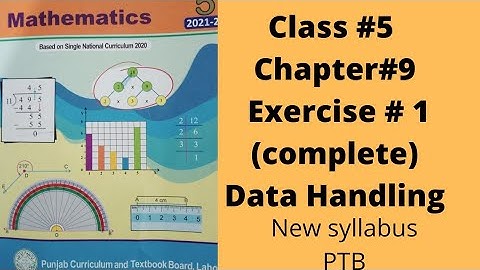 Class 5, Unit 9, Data Handling, Exercise 1 (Complete), PTB, SNC, New Syllabus.