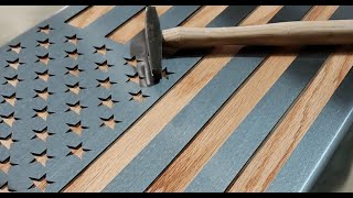 DIY - Metal and Wood Rustic American Flag - How to build with minimum tools - Professional Results