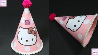 How To Make Birthday Cone Hat Diy Hello Kitty Birthday Cap