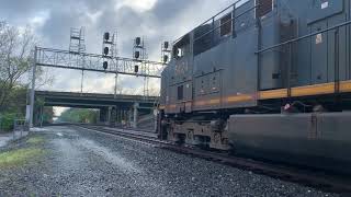 CSX E725-24 Light Power Reversing Back to their Train