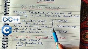 Explain multilevel inheritance with example program - C++ OOPs Programming language in Hindi - 66