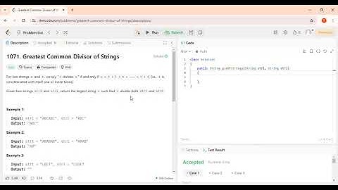 1071. Greatest Common Divisor of Strings | Java | Leetcode | Strings | Fundamentals