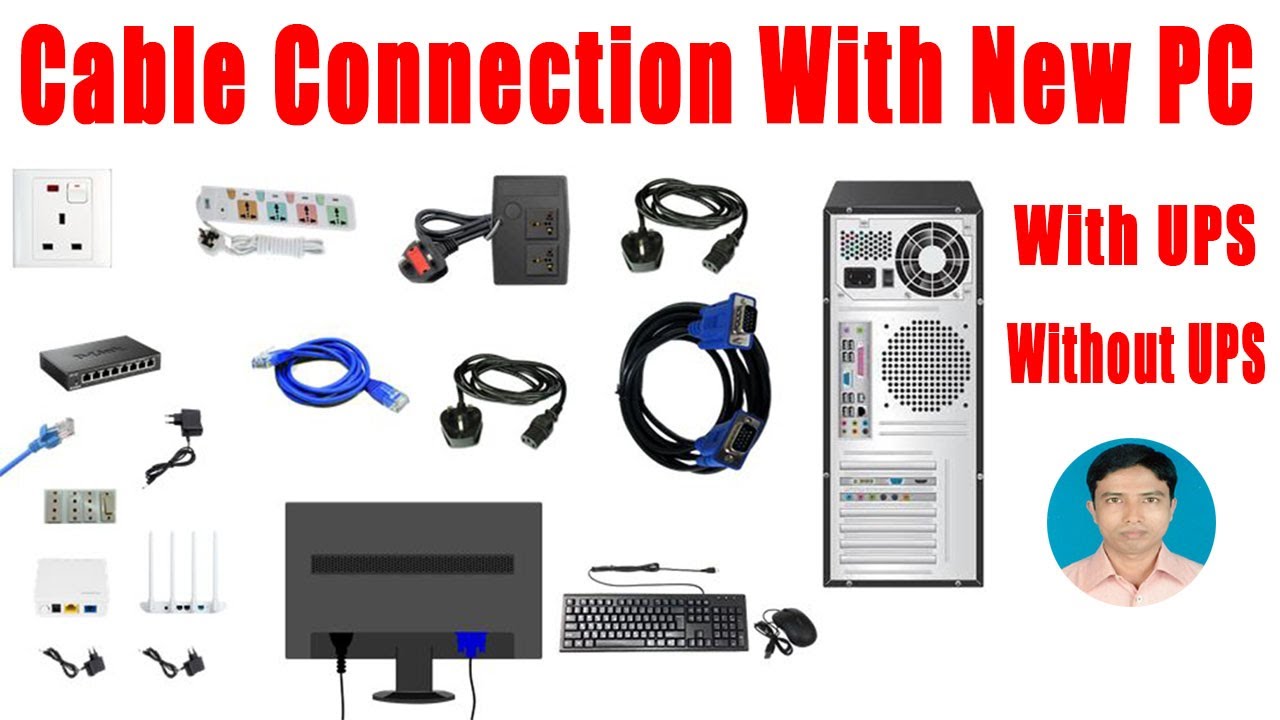 Cable Connection with new PC | Monitor, VGA Cable connection in PC ...