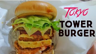 Trying the Tokyo Tower Cheese Burger