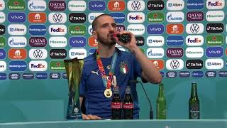 Bonucci Drinks Coca Cola And Beer After Winning Euro 2020