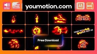 Hand Drawn Fire Elements Pack | Free 2D Cartoon Fire (Ae, Pr, Dr, FCPX)