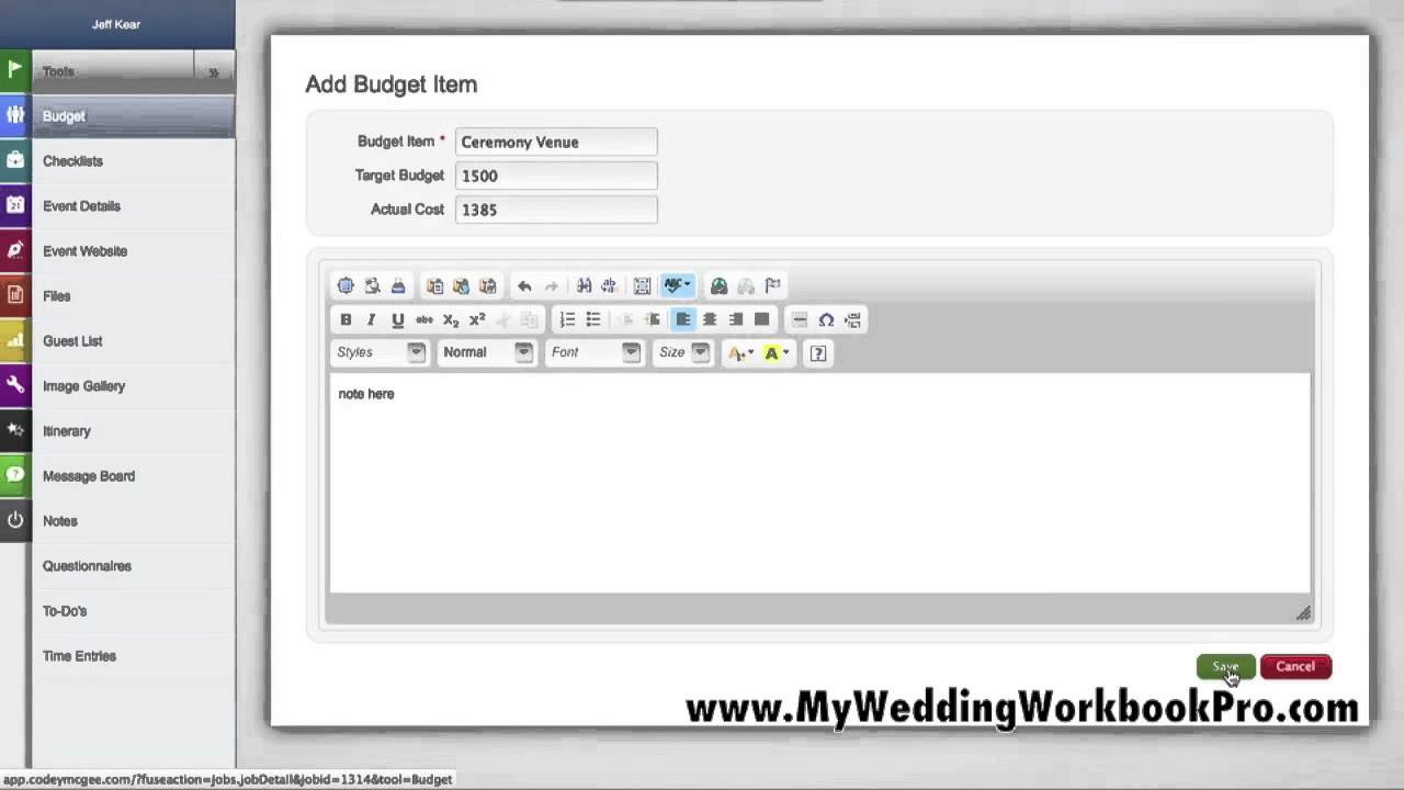 budgeting tools my wedding workbook pro youtube wedding budgeting tool
