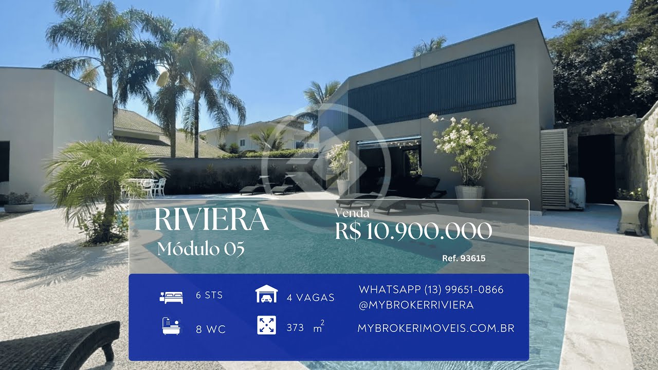 Casa térrea, próxima à praia, com 6 suítes no módulo 5 da Riviera de São Lourenço