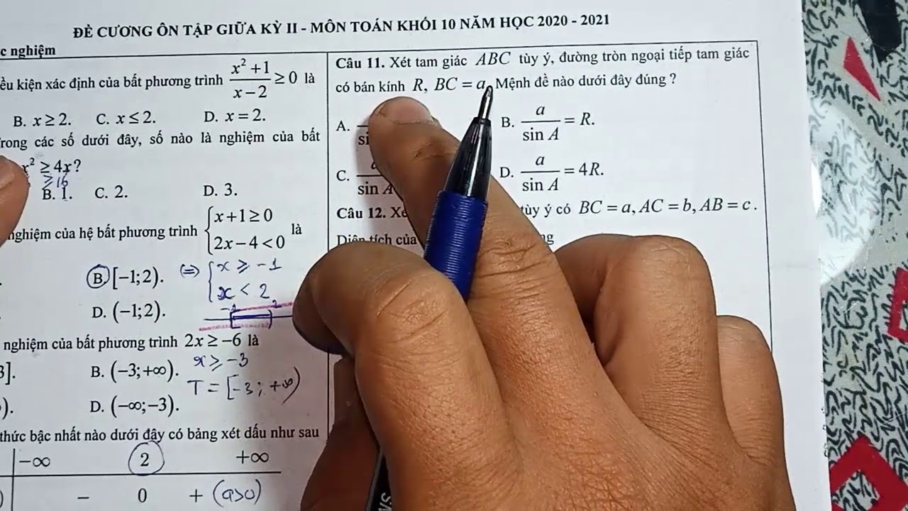 ôn tập thi giữa kì 2 toán 10