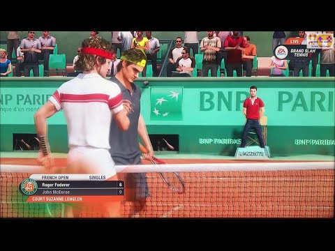 GRAND SLAM TENNIS 2 EA SPORTS FADES & FANTASY CLASSICS SUPERSTAR LEVEL J.McEnroe VS Roger Federer 3