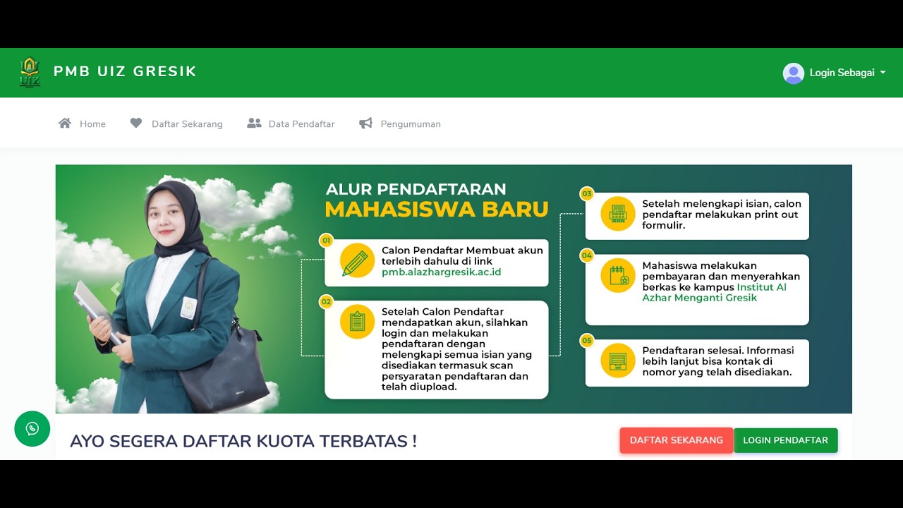 Tutorial PMB Universitas Islam Al Azhar gresik