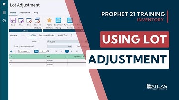 Prophet 21 Training and How To - Inventory: Lot Adjustment