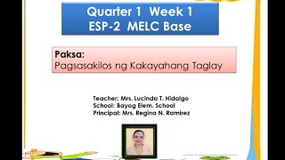 ESP-2 MELC BASE Quarter 1 Week 1