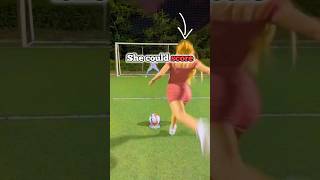 She can score on MBAPPE😱☠️ #shorts #soccer #funny