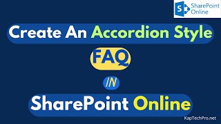 How To Create FAQ In SharePoint Online