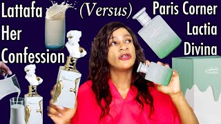 Famous Paris Corner Lactia Divina Versus Lattafa Her Confession | Clone Wars Profile