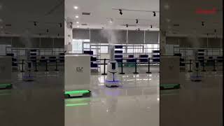 Disinfection Robot: Spraying Disinfectant in Lobby Demo