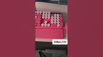 💗 SABLUTE Hot Pink Keyboard ✨ Retro Wireless Combo with Wrist Rest 🖥️ #shorts #tech#setup #keyboard