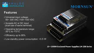 Mornsun 15-600W AC/DC Enclosed Switching Power Supply LM  Series