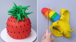 Easy Top 3D Fondant Fruit Cake For Family | Wonderful \& Yummy Chocolate Cake Decorating Recipe