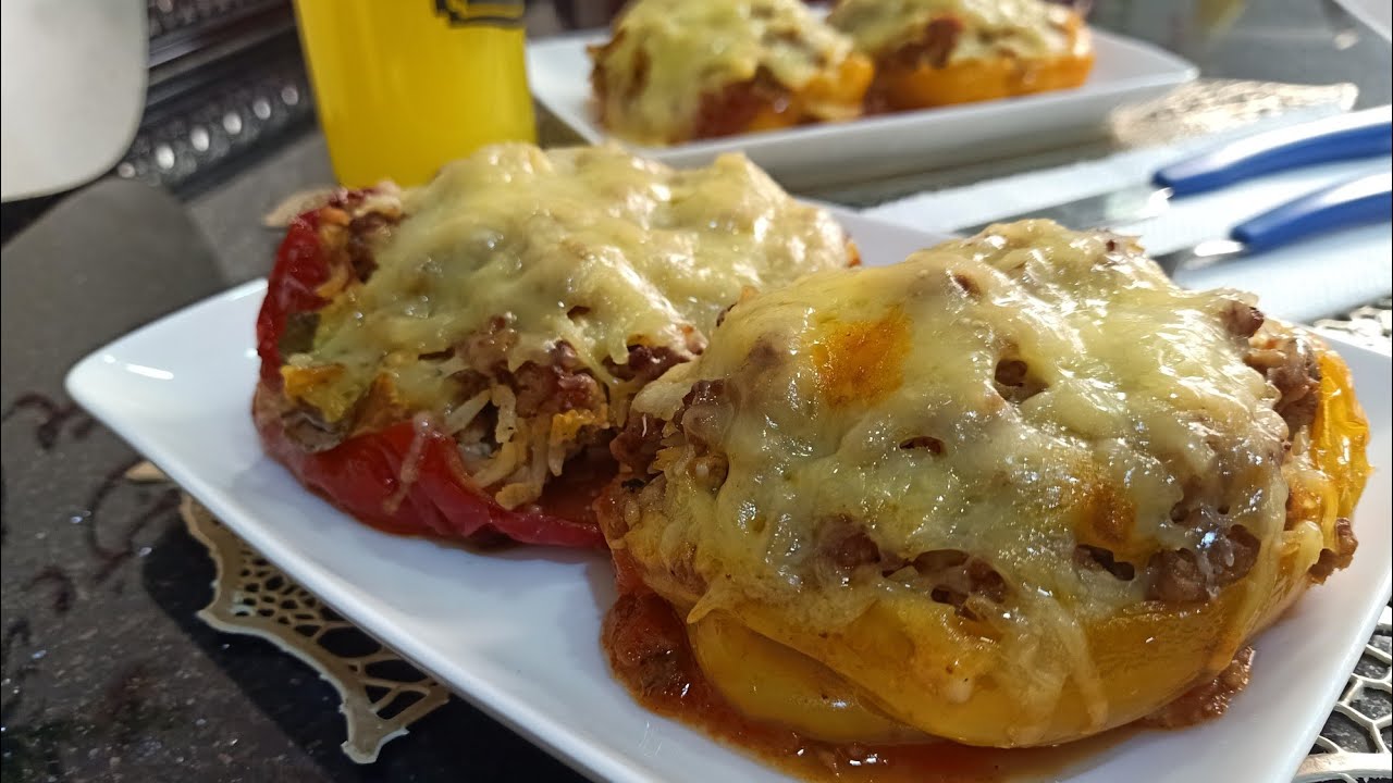 فلفل الوان محشي بدون زيت بدون قلي بطريقة رائعة ومذاق رهيب جربيه وراح 😋😘🥰