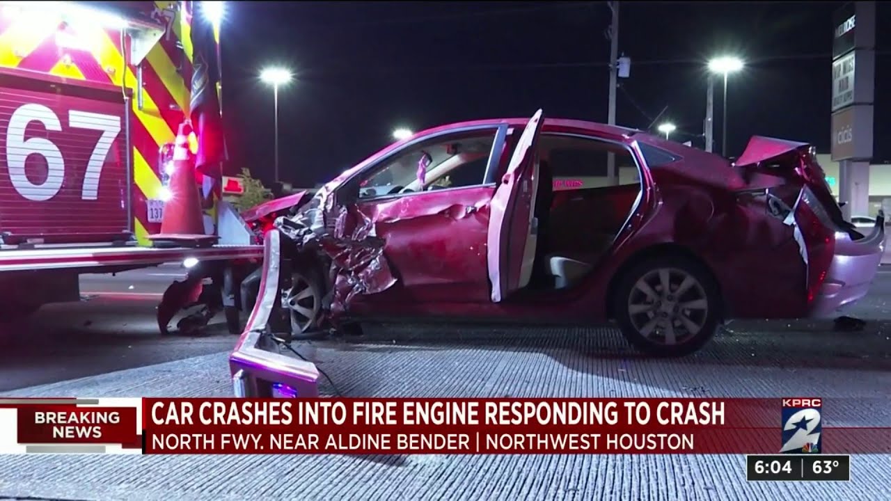 Car crashes into fire engine responding to crash in northwest Houston ...
