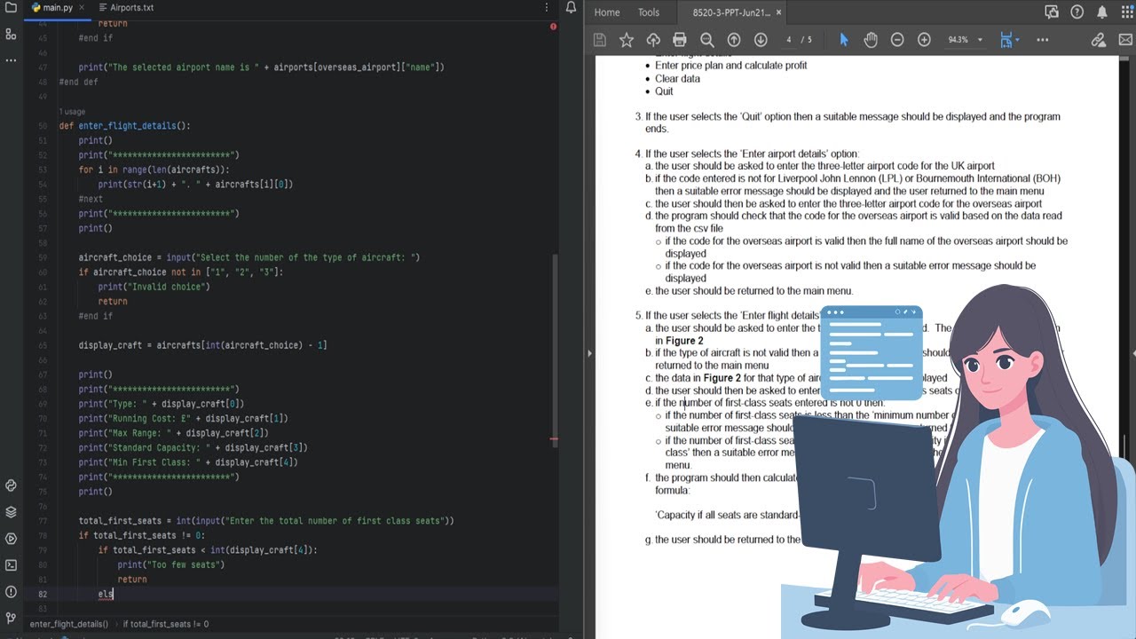 Video 3 - Airports Challenge Task (Python GCSE) - using Dictionaries ...