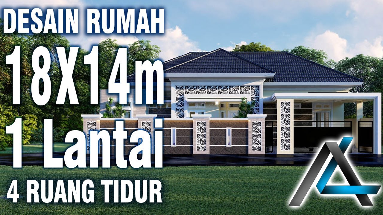 DESAIN RUMAH 18 x14  meter I Palembang – 3D ANIMASI DESAIN RUMAH TROPIS MODERN