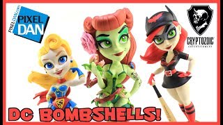 DC Bombshells Poison Ivy Supergirl Batgirl Vinyl Figures Cryptozoic Entertainment Video Review