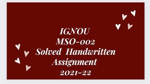 IGNOU :MSO  002  Solved Handwritten Assignment  (2021-22)