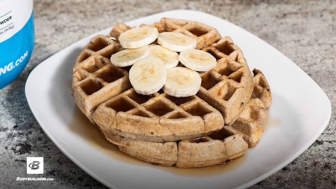 Peanut Butter Banana Chocolate Protein Waffles YouTube