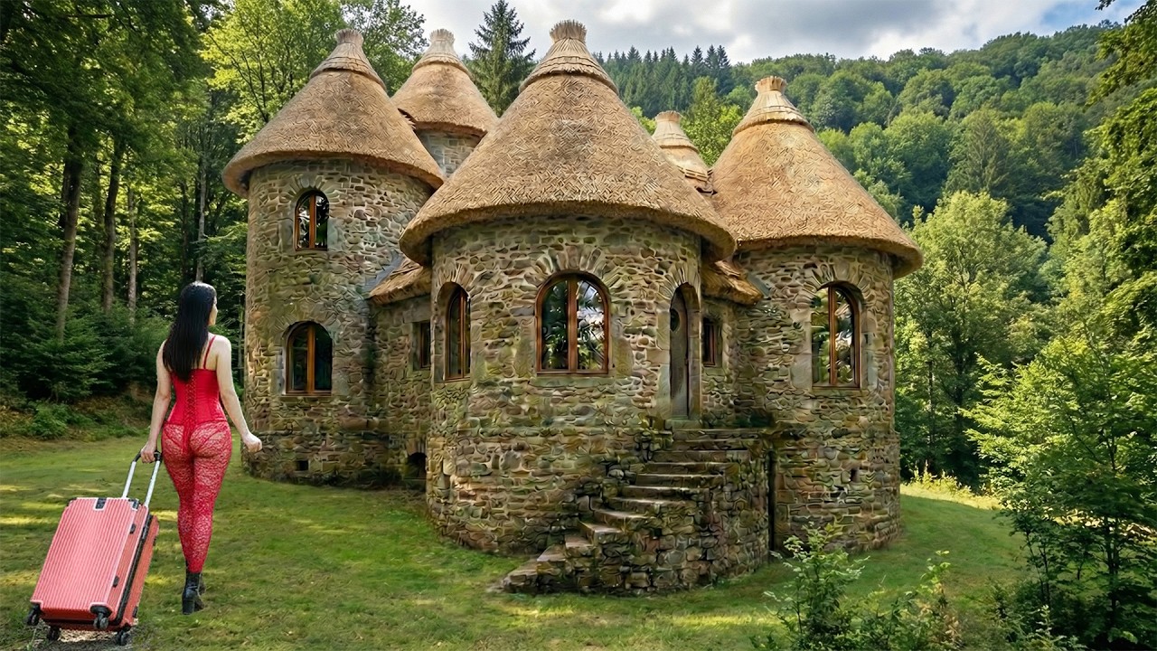 The Genius Girl Returned And Built A Stone Castle In The Forest In 90 Days / From Start to Finish