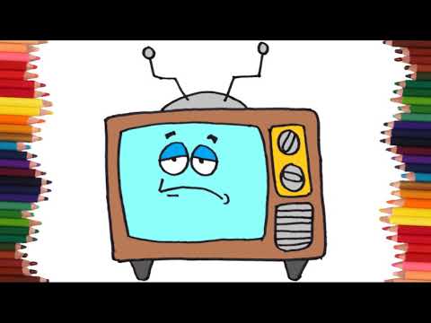 Como dibujar un televisor antiguo | Dibujos faciles