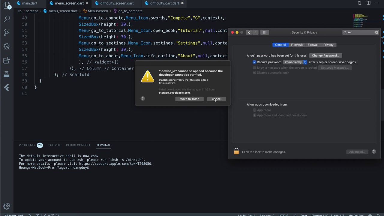 MacOs Catalina Flutter Error -- FIXED - YouTube
