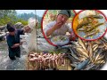 Fish hunting cooking  eating in the river  fishing in village river of nepal  fish curry recipe