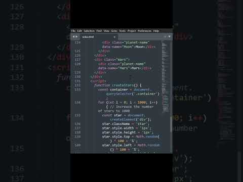 solar system; HTML